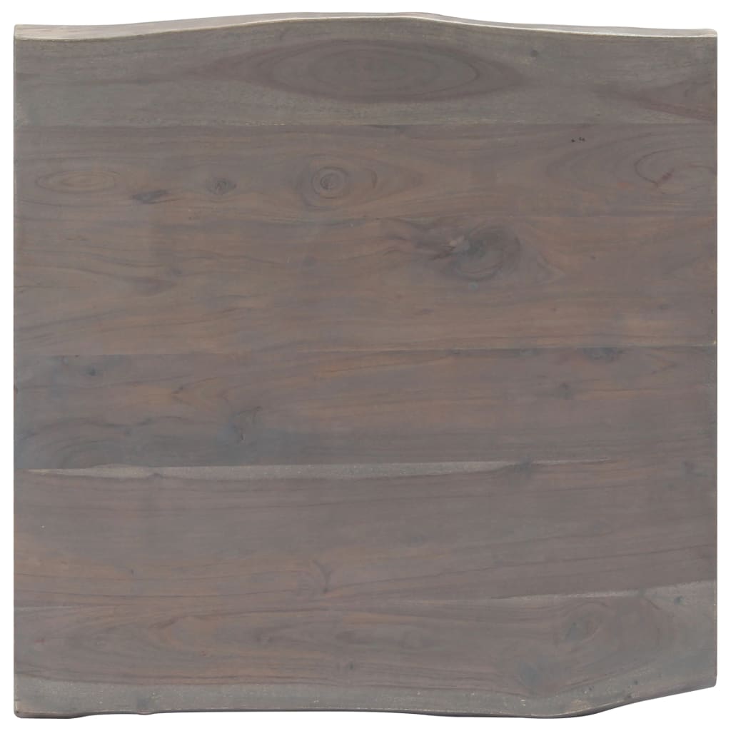 Table basse avec bord naturel Gris 60x60x40 cm Bois d'acacia Tables basses vidaXL   