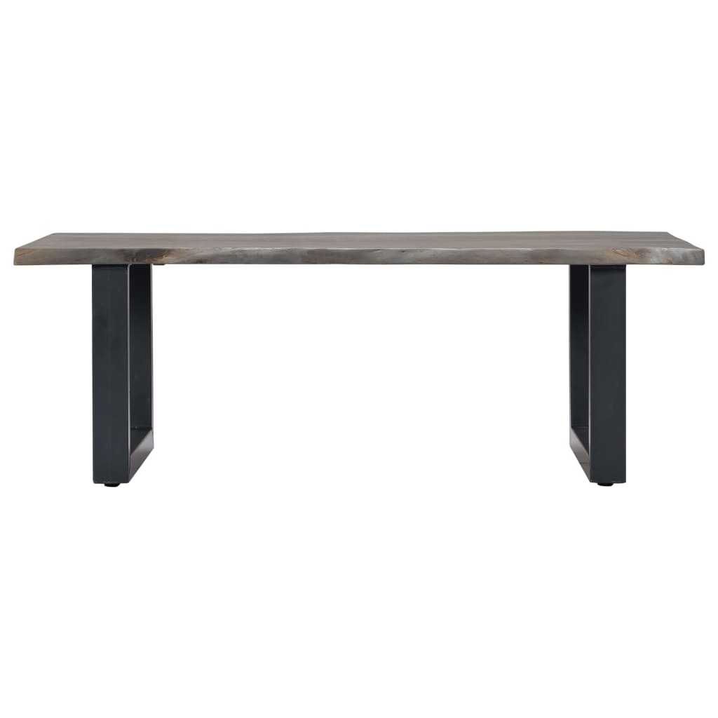 Table basse avec bord naturel Gris 115x60x40 cm Bois d'acacia Tables basses vidaXL   