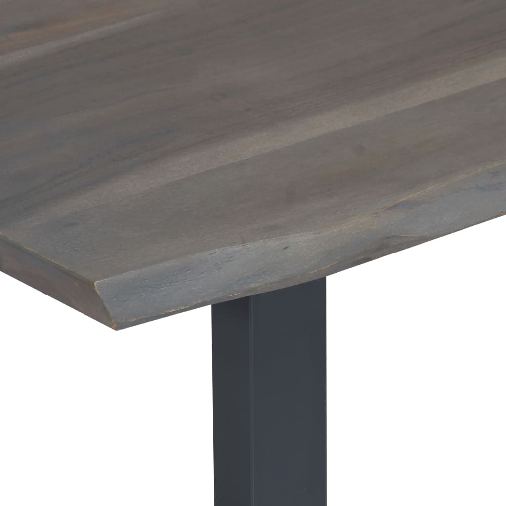 Table basse avec bord naturel Gris 115x60x40 cm Bois d'acacia Tables basses vidaXL   