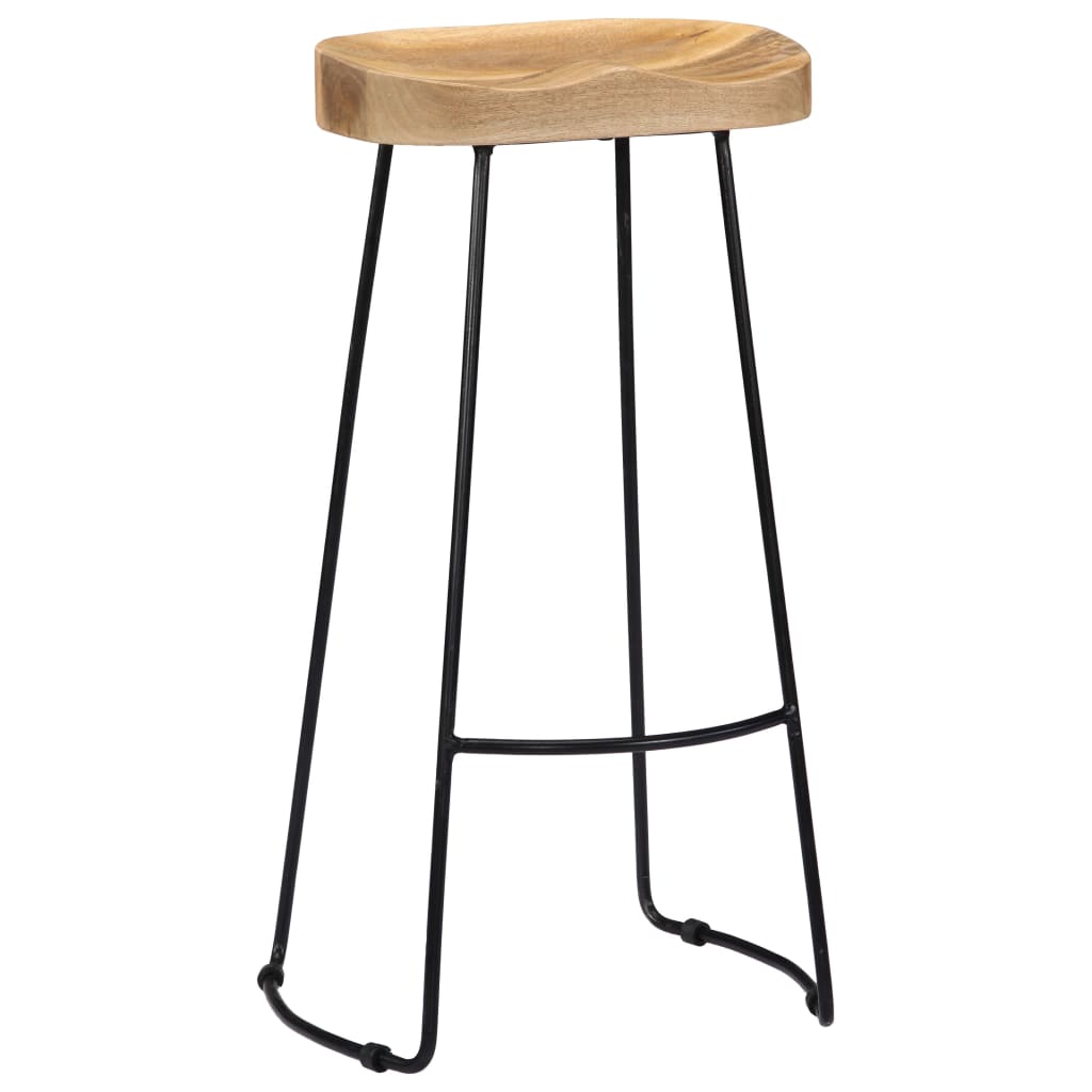 Tabourets de bar Gavin lot de 2 bois de manguier massif Tabourets de bar vidaXL   