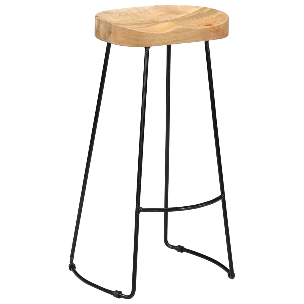 Tabourets de bar Gavin lot de 2 bois de manguier massif Tabourets de bar vidaXL   