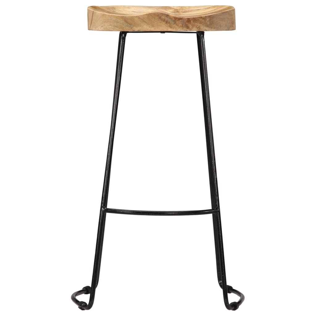 Tabourets de bar Gavin lot de 2 bois de manguier massif Tabourets de bar vidaXL   