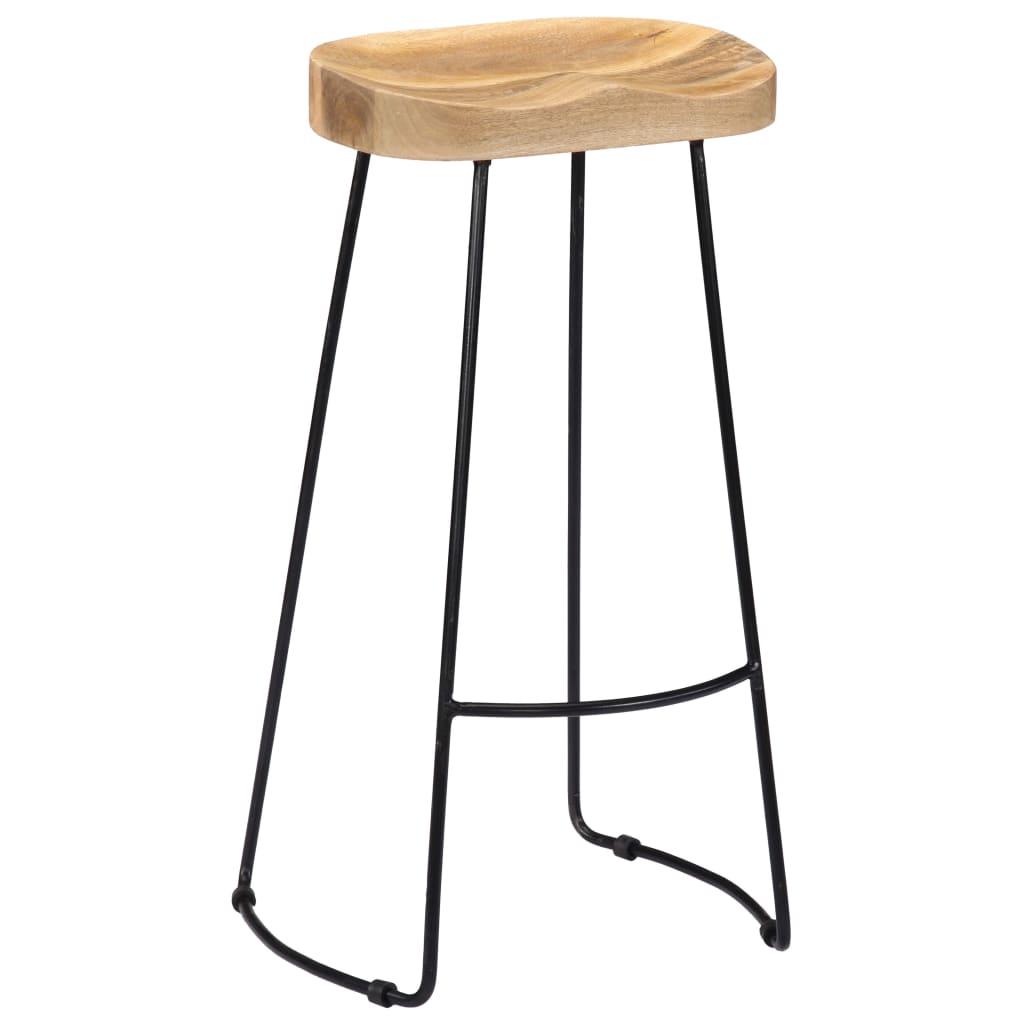 Tabourets de bar Gavin lot de 2 bois de manguier massif Tabourets de bar vidaXL   