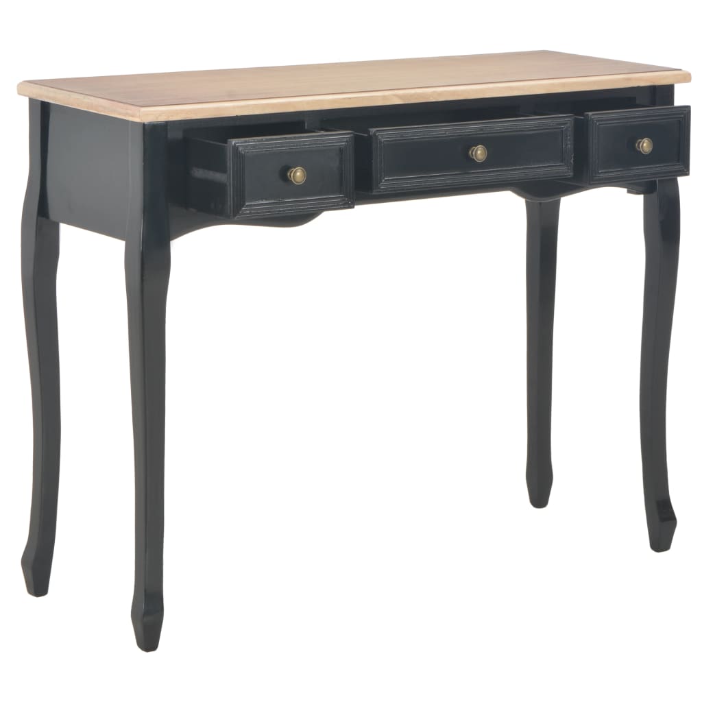 Table de console et coiffeuse avec 3 tiroirs Noir Tables d'appoint vidaXL   