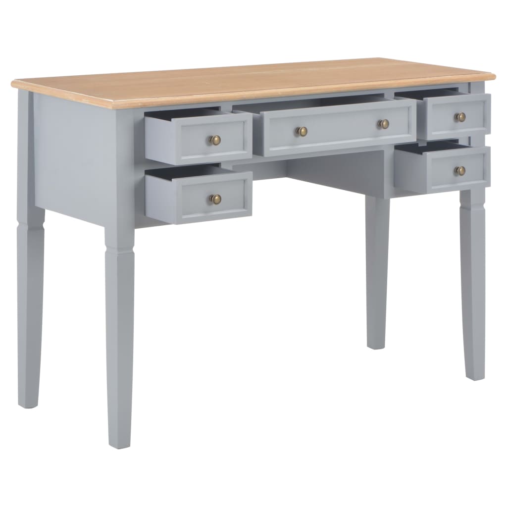 Bureau Gris 109,5 x 45 x 77,5 cm Bois Bureaux vidaXL   