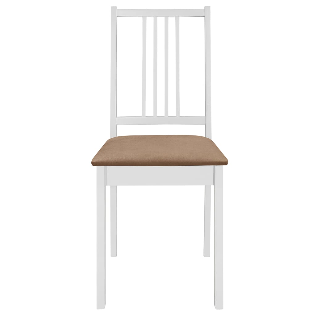 Chaises à manger avec coussins lot de 2 blanc bois solide Chaises de cuisine vidaXL   