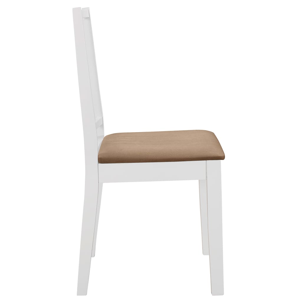 Chaises à manger avec coussins lot de 2 blanc bois solide Chaises de cuisine vidaXL   