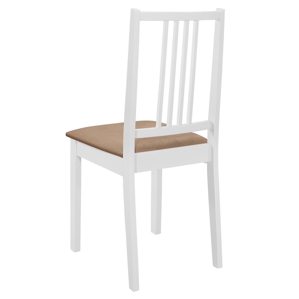 Chaises à manger avec coussins lot de 2 blanc bois solide Chaises de cuisine vidaXL   