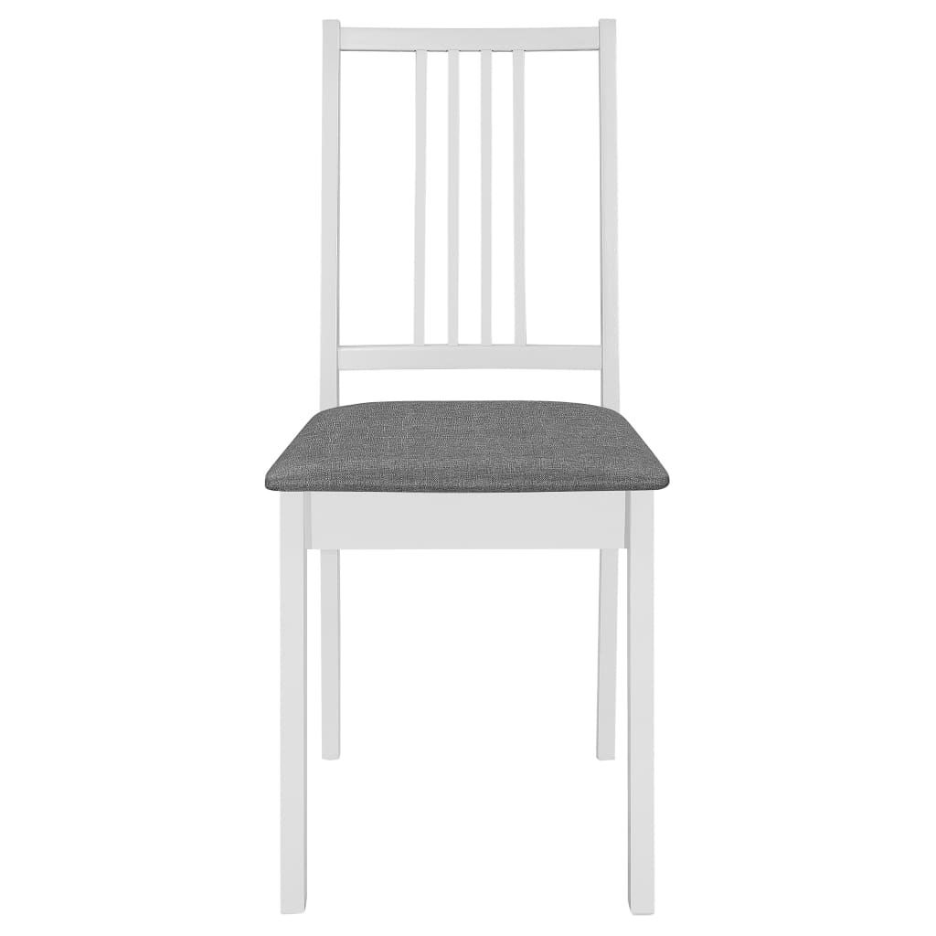 Chaises à manger avec coussins lot de 4 blanc bois solide Chaises de cuisine vidaXL   