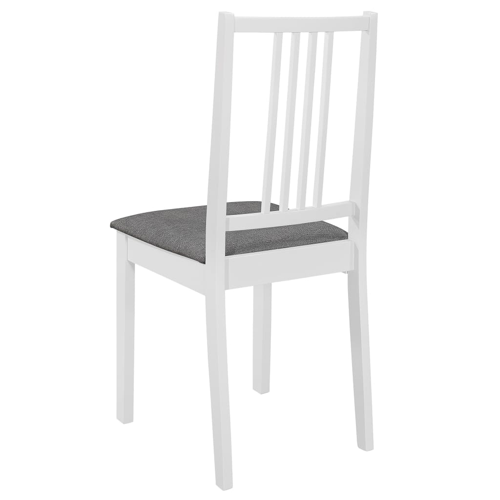 Chaises à manger avec coussins lot de 4 blanc bois solide Chaises de cuisine vidaXL   