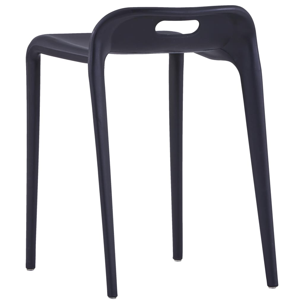 Tabourets empilables lot de 4 noir plastique Tabourets de bar vidaXL   