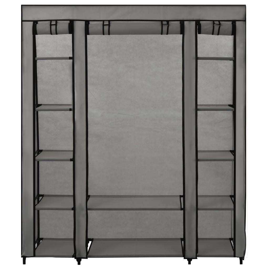 Armoire avec compartiments et tiges Gris 150x45x176 cm Tissu Armoires vidaXL