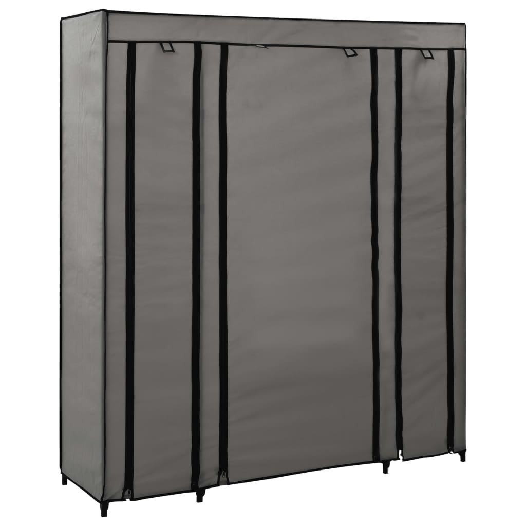 Armoire avec compartiments et tiges Gris 150x45x176 cm Tissu Armoires vidaXL