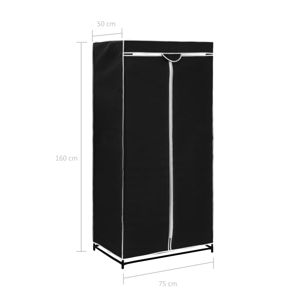 Garde-robe Noir 75x50x160 cm Armoires vidaXL