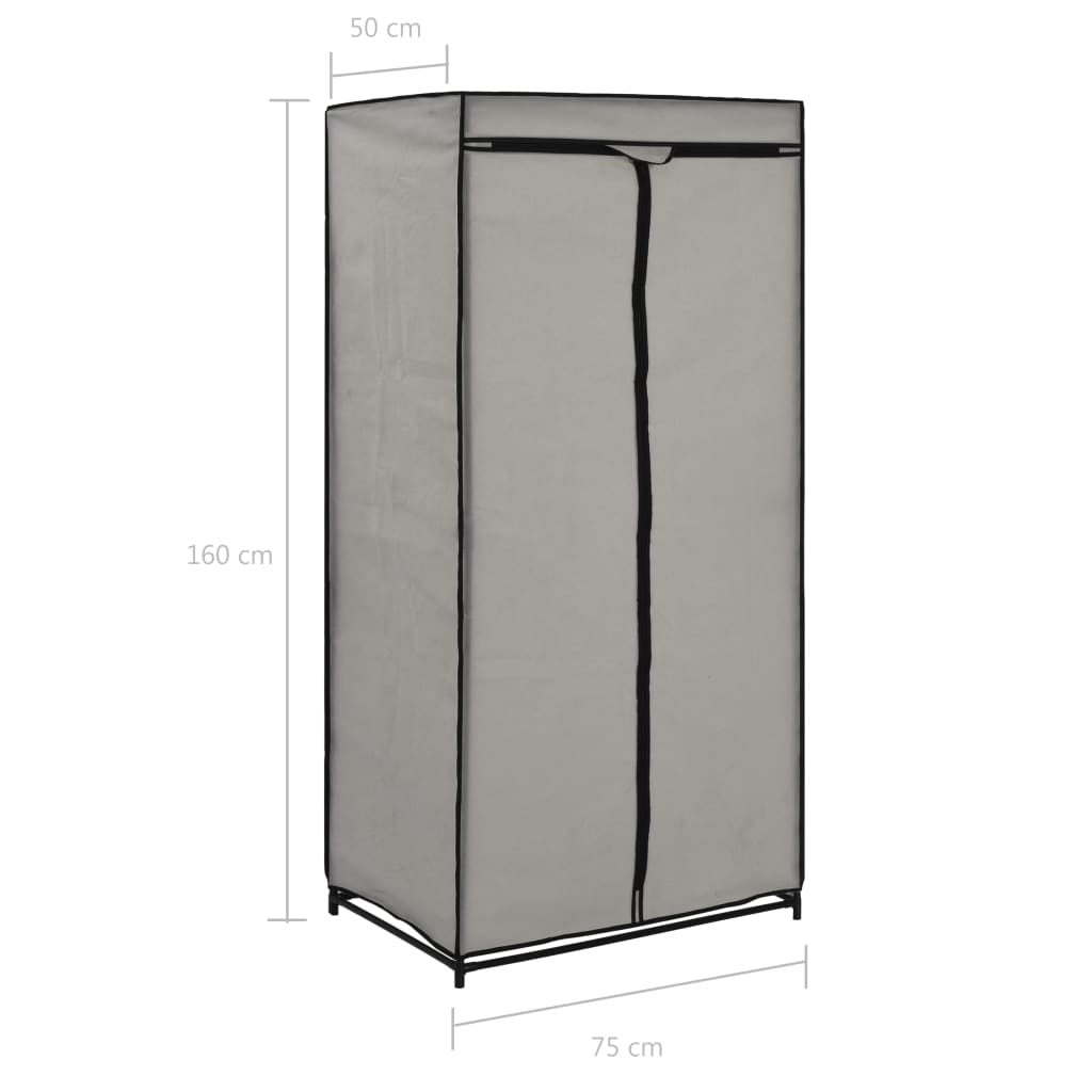 Garde-robe Gris 75x50x160 cm Armoires vidaXL