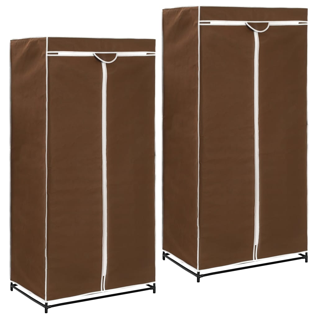 2 pcs Garde-robes Marron 75x50x160 cm Armoires vidaXL