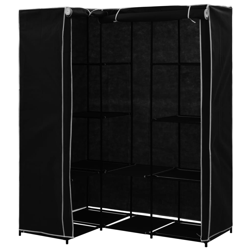 Garde-robe d'angle Noir 130x87x169 cm Armoires vidaXL