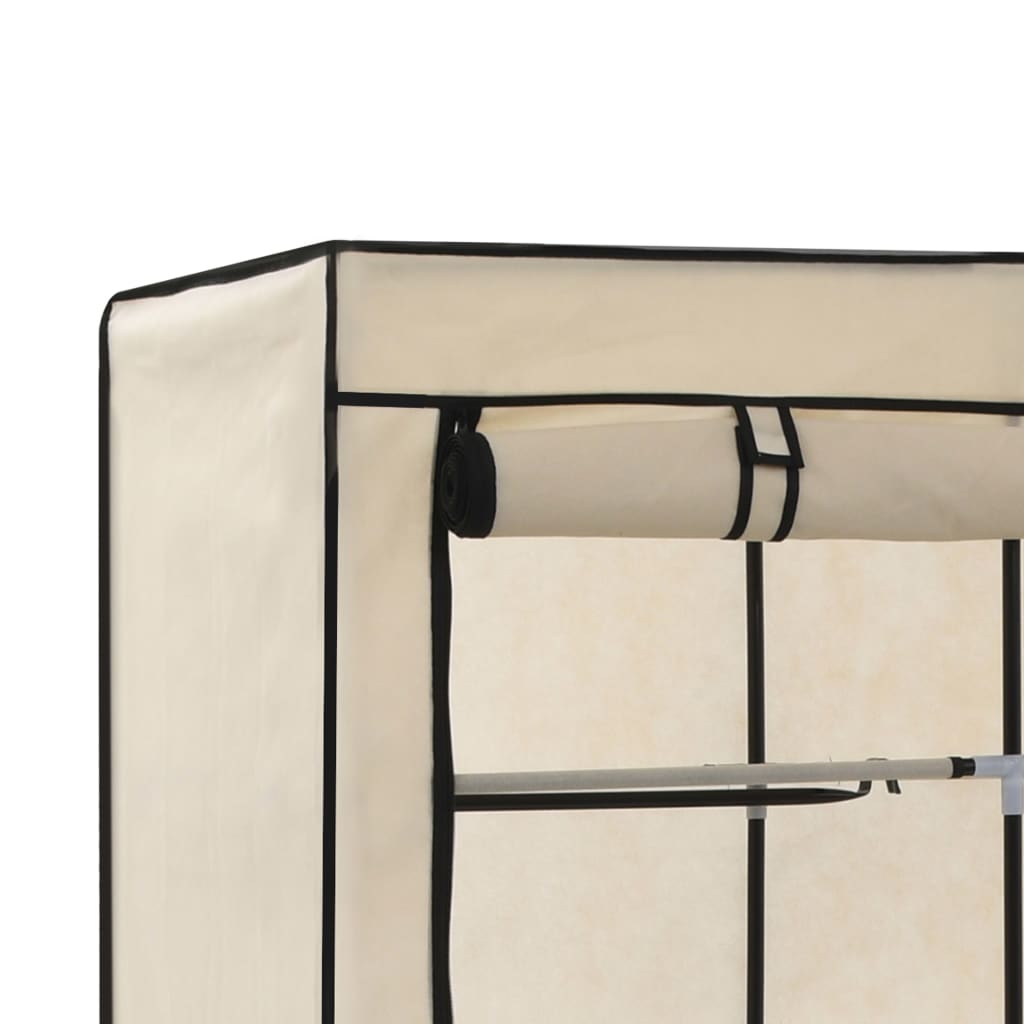 Armoire avec compartiments et barres Crème 150x45x175 cm Tissu Armoires vidaXL