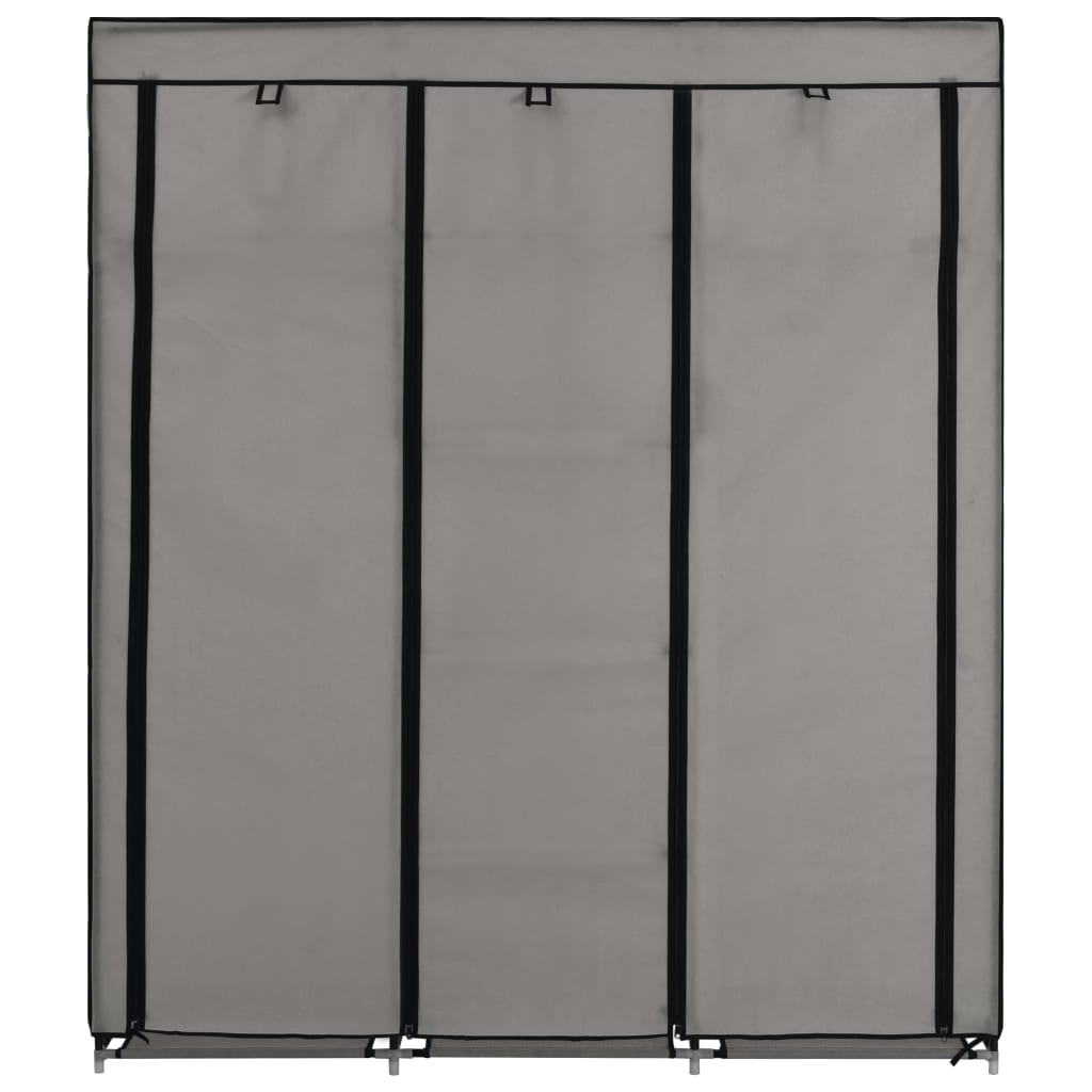 Armoire avec compartiments et barres Gris 150x45x175 cm Tissu Armoires vidaXL