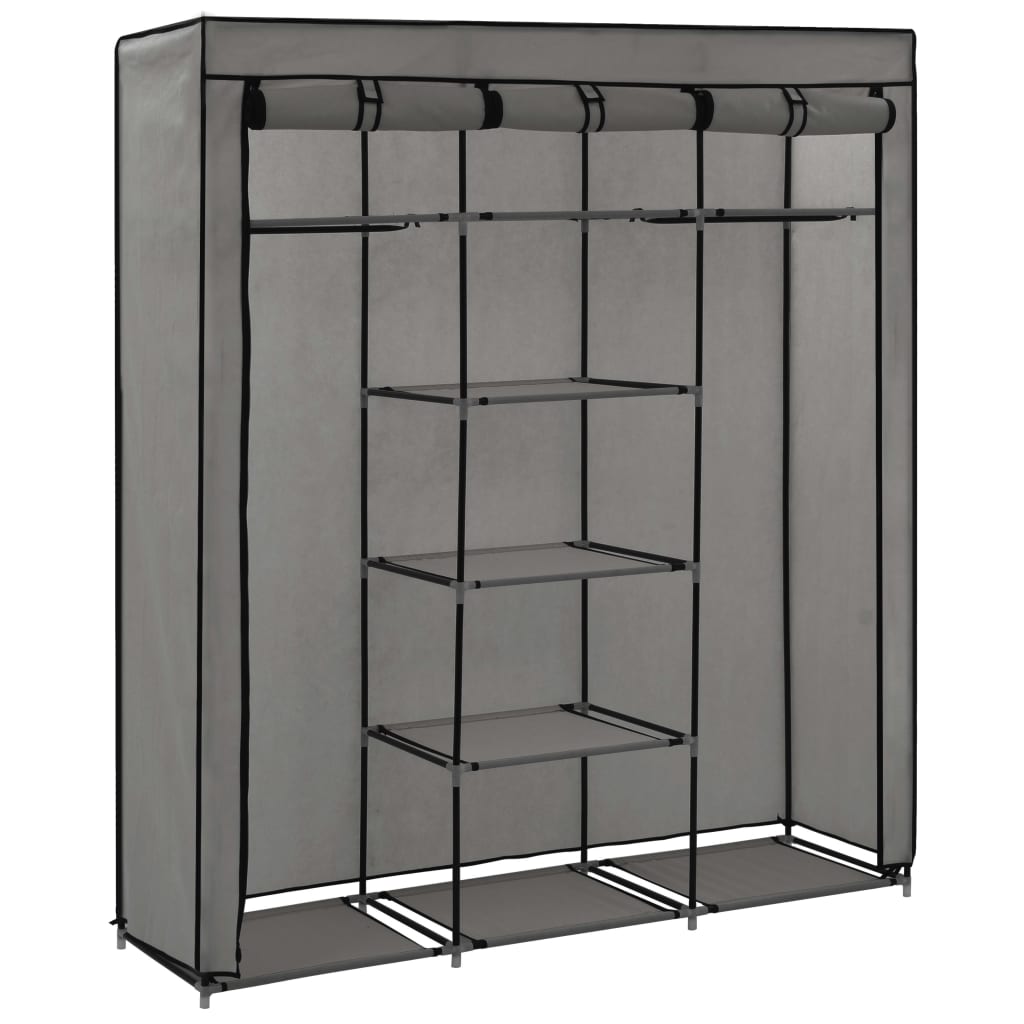 Armoire avec compartiments et barres Gris 150x45x175 cm Tissu Armoires vidaXL