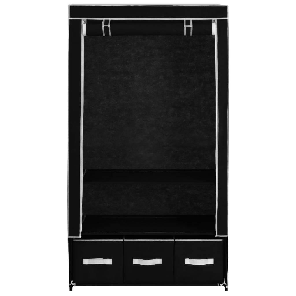 Garde-robe Noir 87 x 49 x 159 cm Tissu Armoires vidaXL