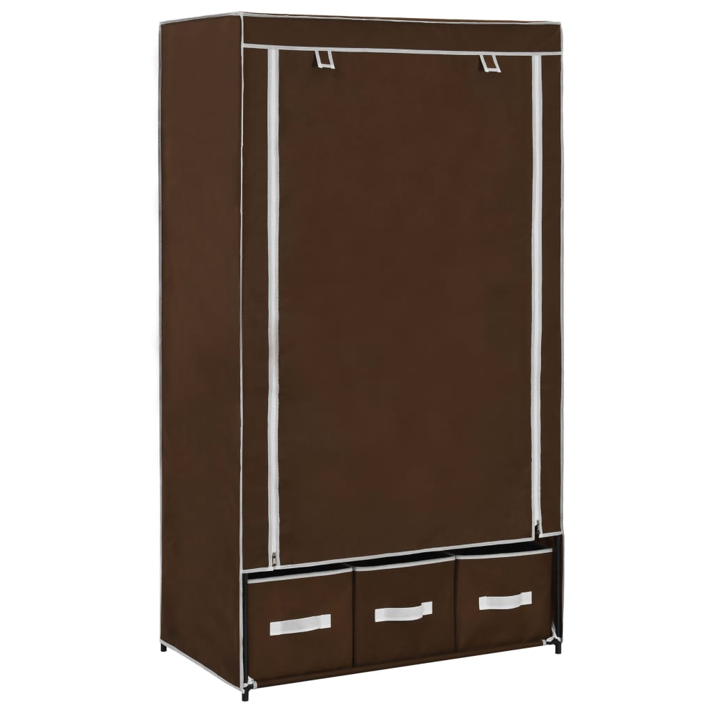 Garde-robe Marron 87x49x159 cm Tissu Armoires vidaXL