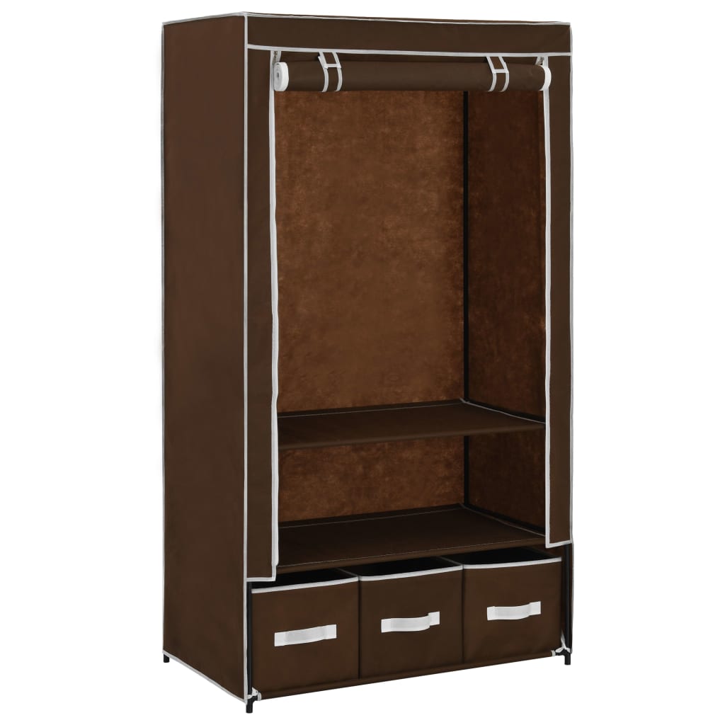 Garde-robe Marron 87x49x159 cm Tissu Armoires vidaXL