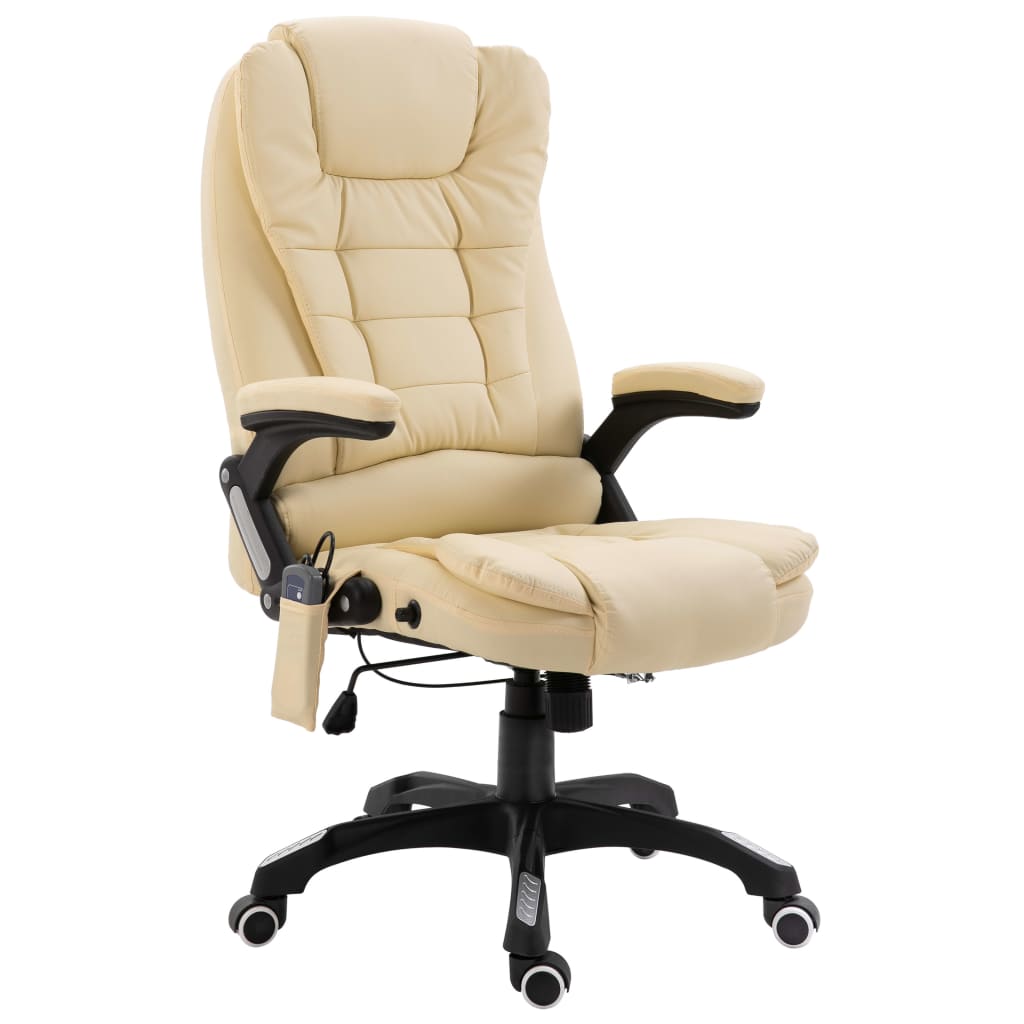 Chaise de bureau de massage Crème Similicuir Chaises de bureau vidaXL   