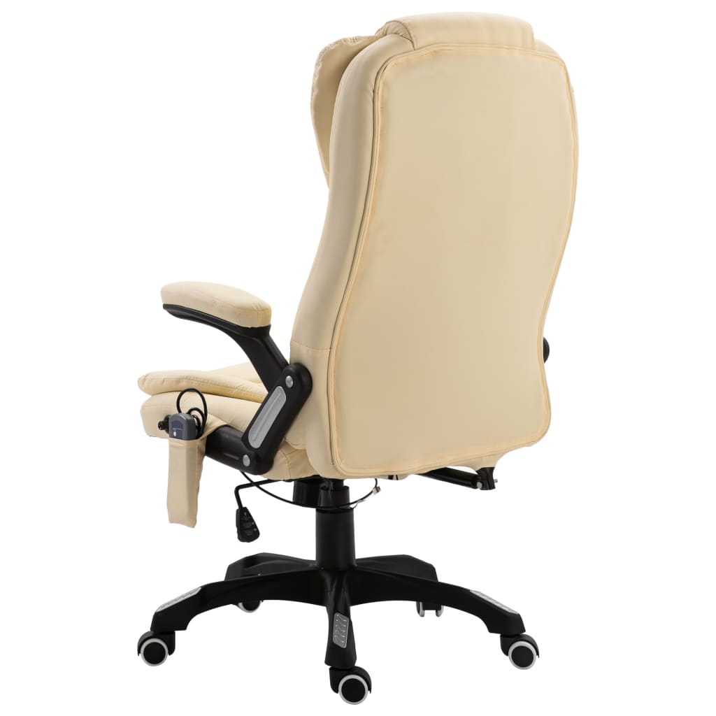 Chaise de bureau de massage Crème Similicuir Chaises de bureau vidaXL   