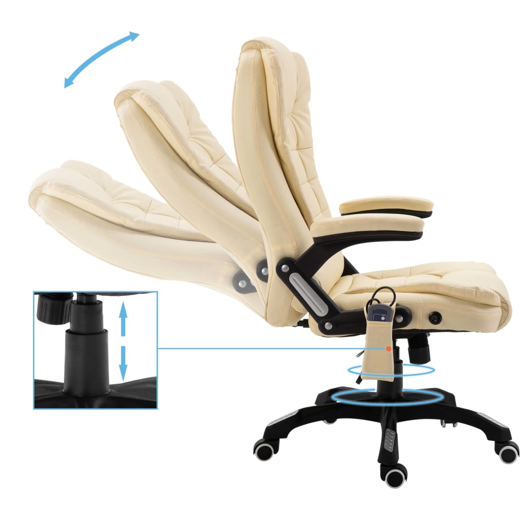 Chaise de bureau de massage Crème Similicuir Chaises de bureau vidaXL   