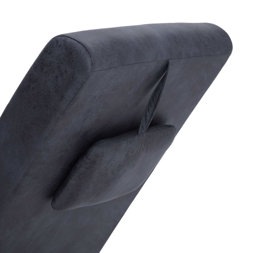 Chaise longue de massage avec oreiller Gris Similicuir daim Chaises longues vidaXL   