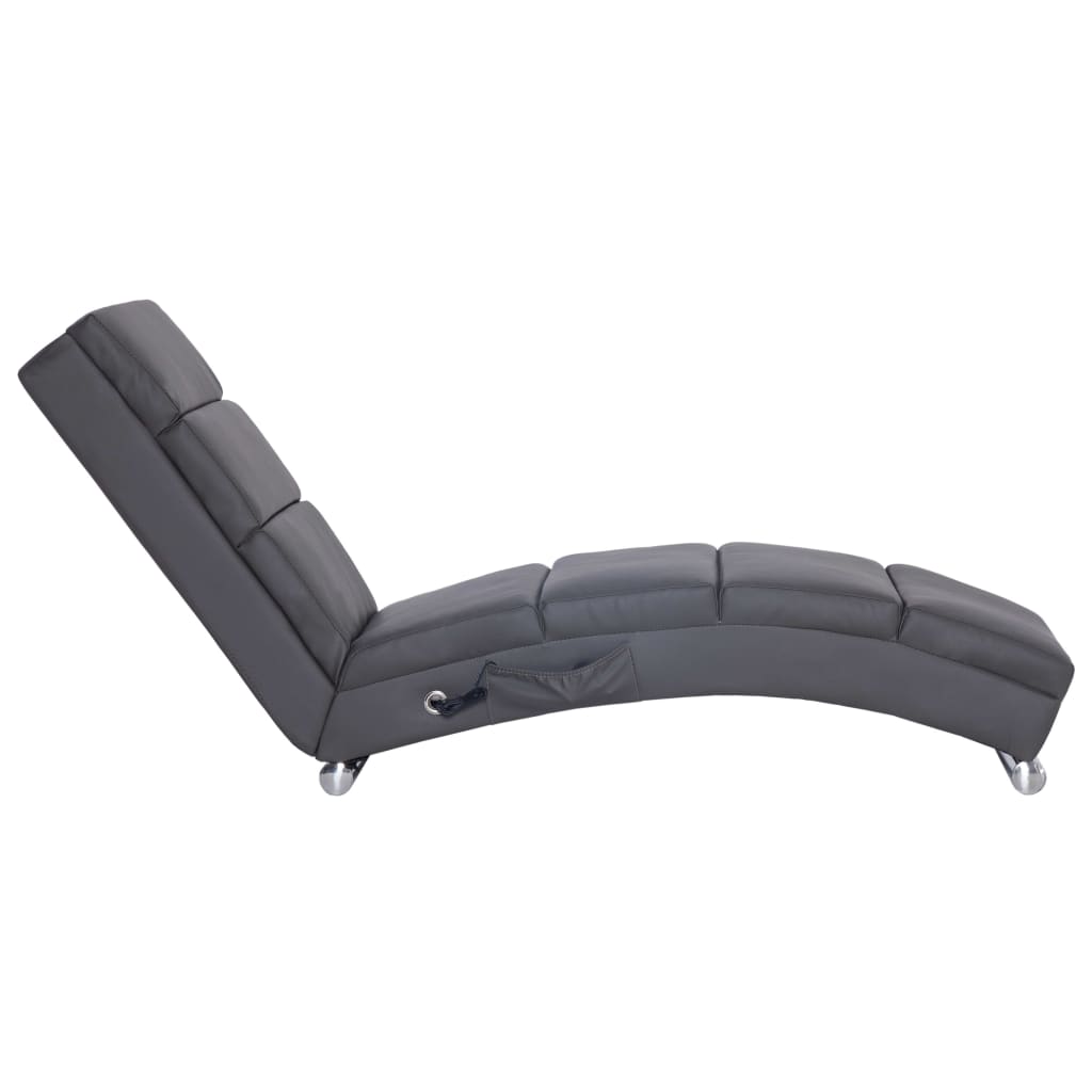 Chaise longue de massage Gris Similicuir Fauteuils électriques vidaXL   