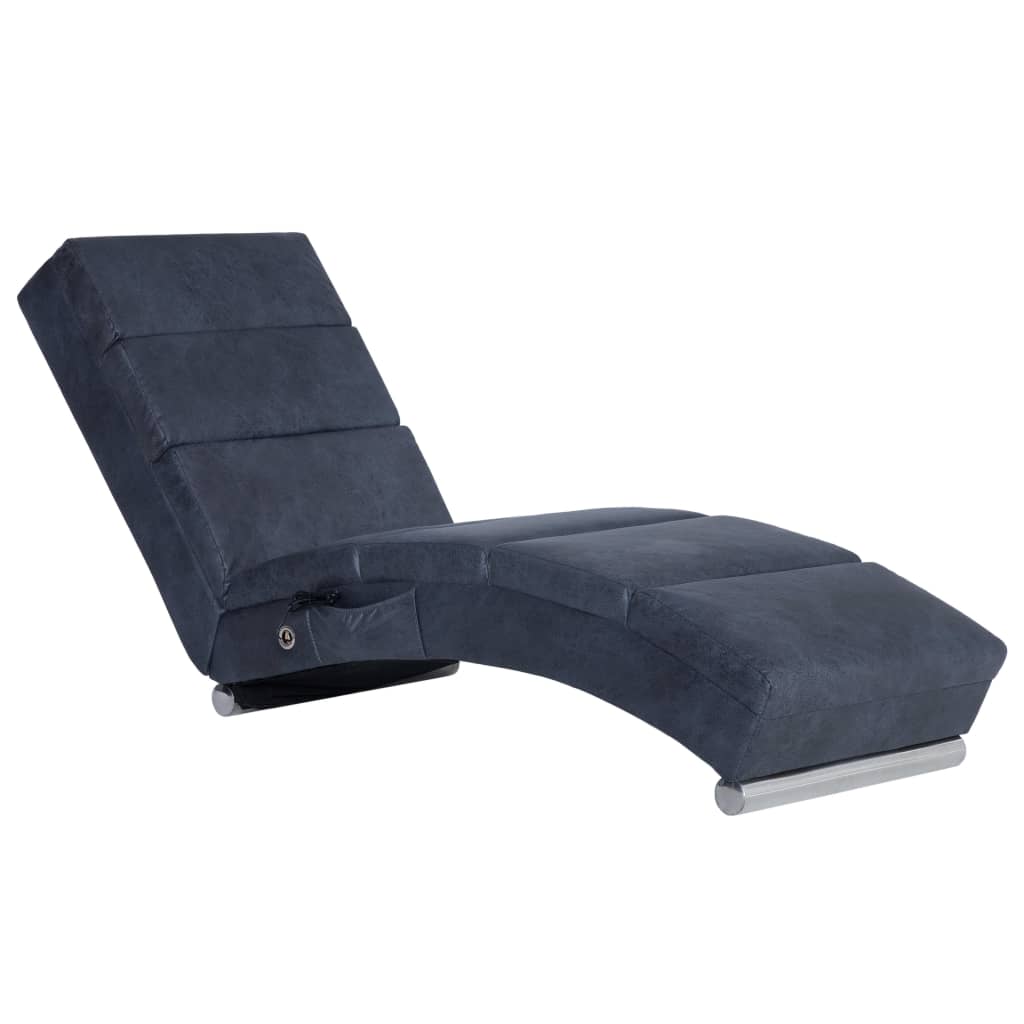 Chaise longue de longue Gris Similicuir daim Chaises longues vidaXL   