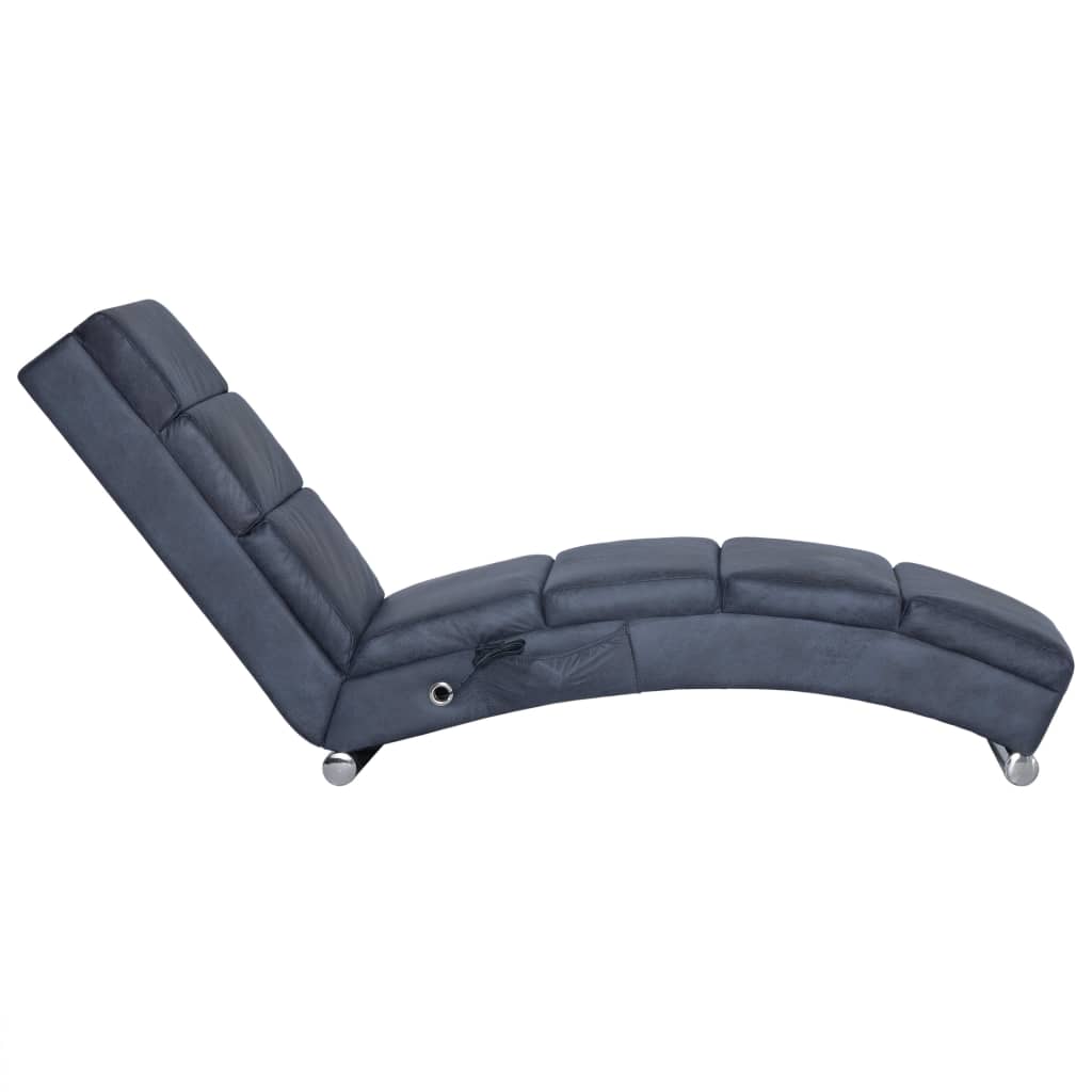 Chaise longue de longue Gris Similicuir daim Chaises longues vidaXL   