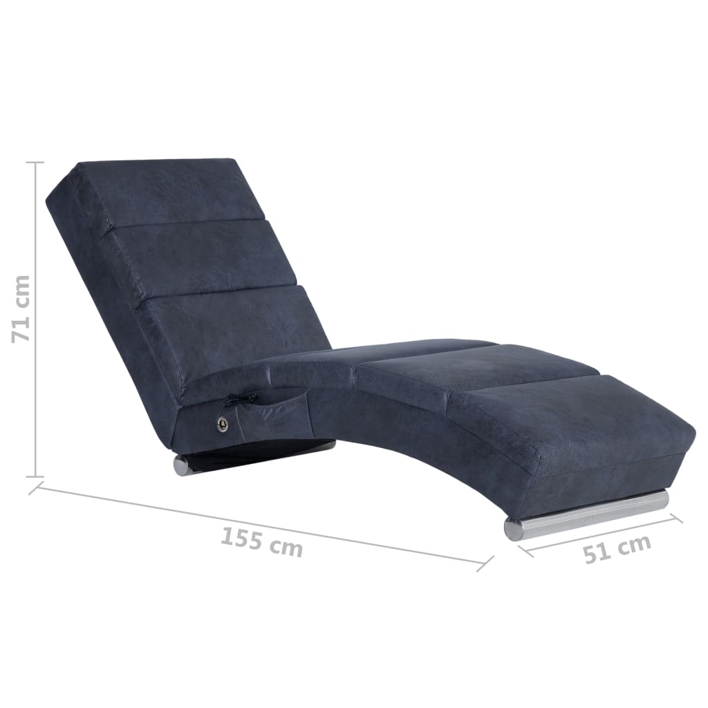 Chaise longue de longue Gris Similicuir daim Chaises longues vidaXL   