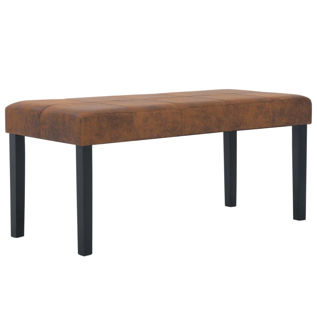 Banc 106 cm Marron Similicuir daim Bancs coffres vidaXL   