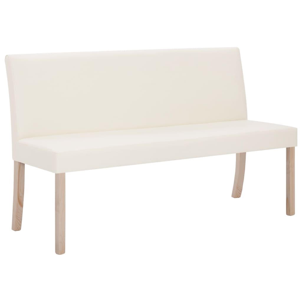 Banc 139,5 cm Crème Similicuir Bancs coffres vidaXL   