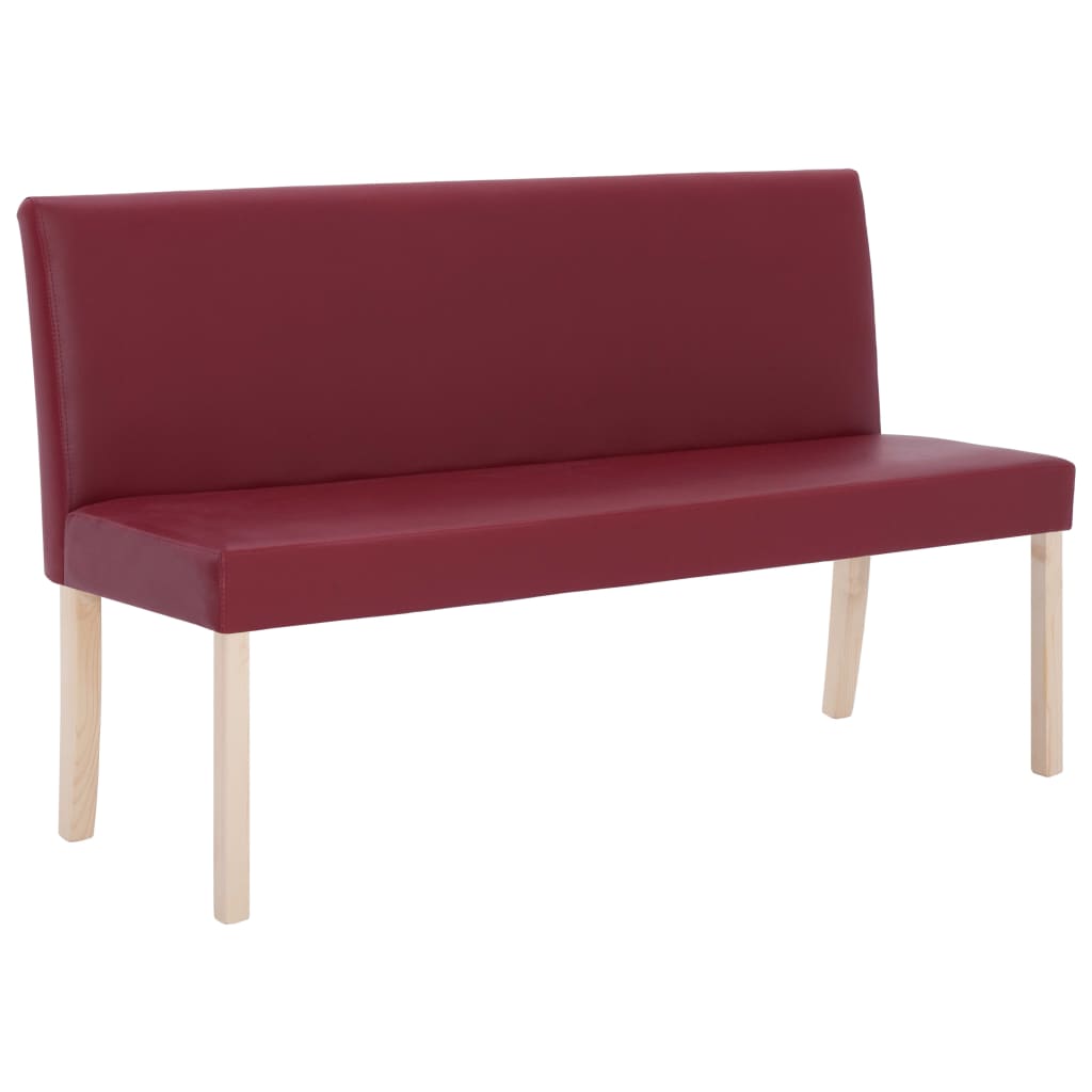 Banc 139,5 cm Rouge bordeaux Similicuir Bancs coffres vidaXL   