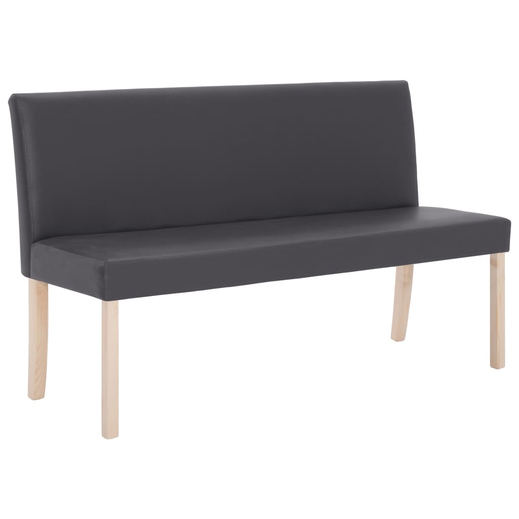 Banc 139,5 cm Gris Similicuir Bancs coffres vidaXL   