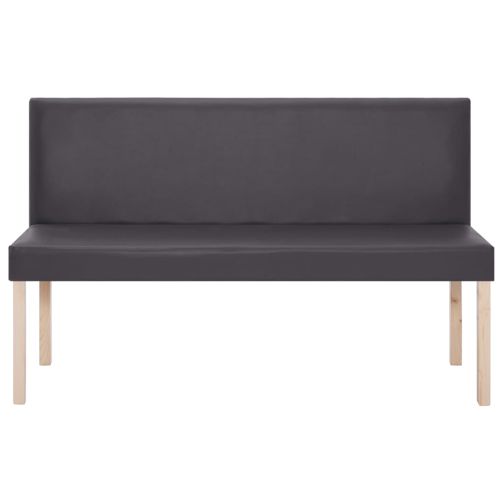 Banc 139,5 cm Gris Similicuir Bancs coffres vidaXL   