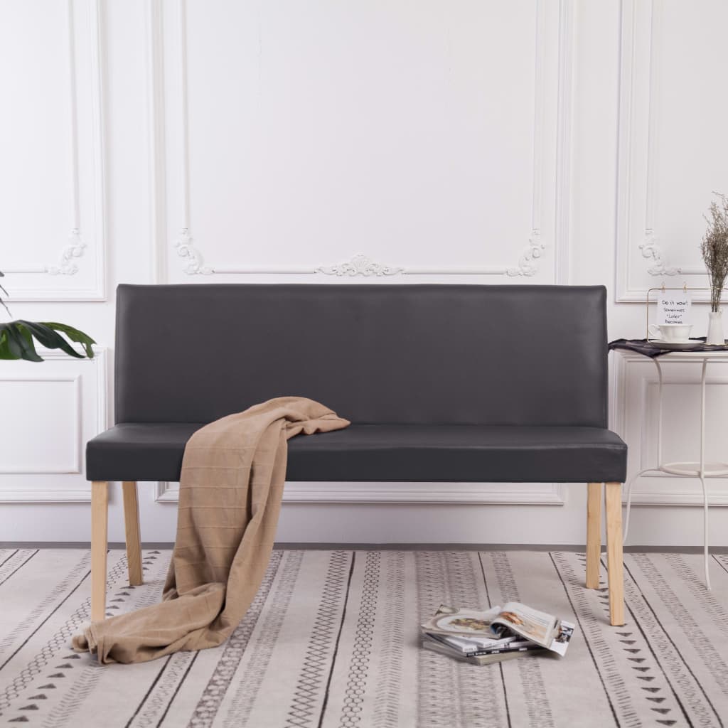 Banc 139,5 cm Gris Similicuir Bancs coffres vidaXL   