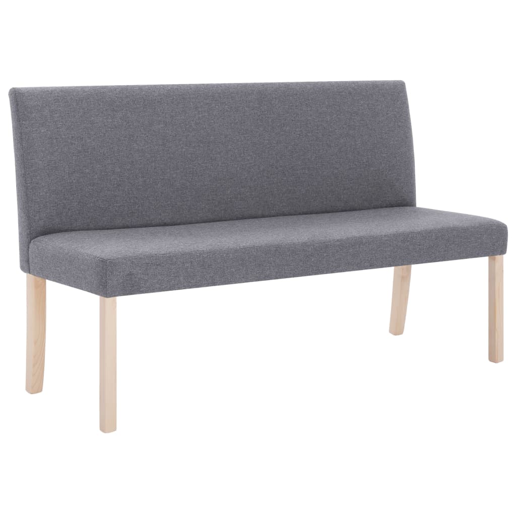 Banc 139,5 cm Gris clair Polyester Bancs coffres vidaXL   