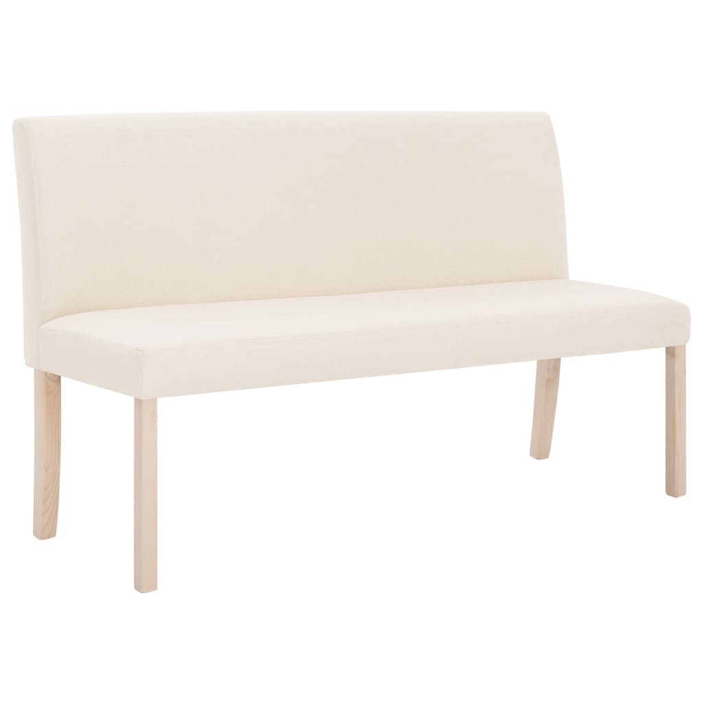 Banc 139,5 cm Crème Polyester Bancs coffres vidaXL   