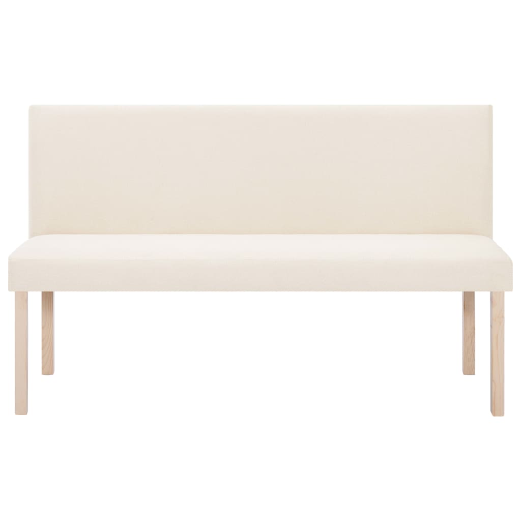 Banc 139,5 cm Crème Polyester Bancs coffres vidaXL   