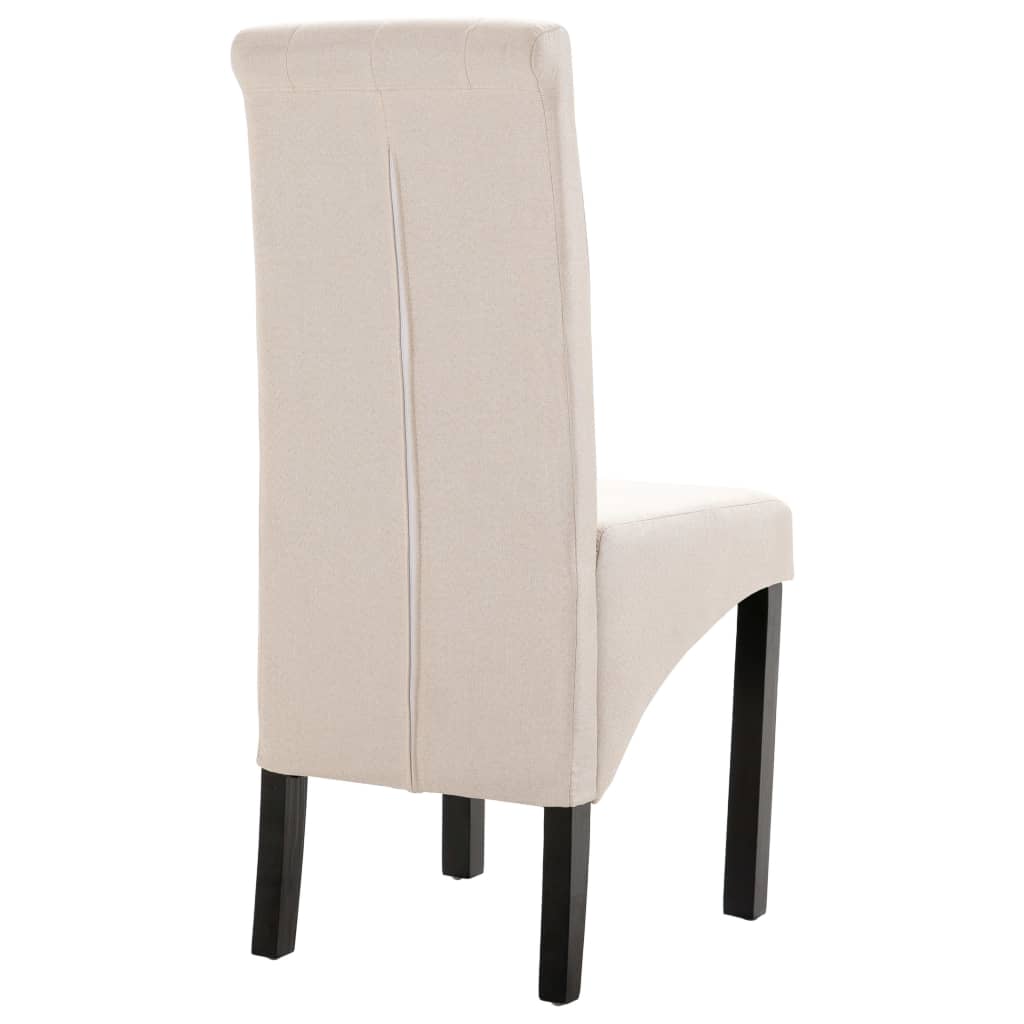 Chaises à manger lot de 2 crème tissu Chaises de cuisine vidaXL   