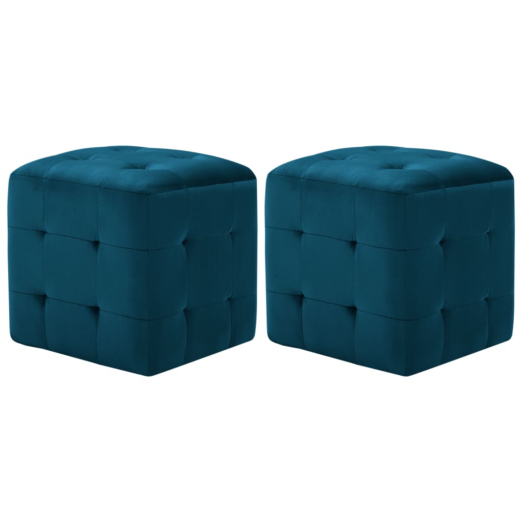 2 pcs Tables de chevet Bleu 30x30x30 cm Tissu velours Tables de chevet vidaXL   