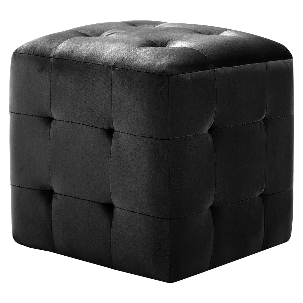 2 pcs Tables de chevet Noir 30x30x30 cm Tissu velours - Xios Store SNC