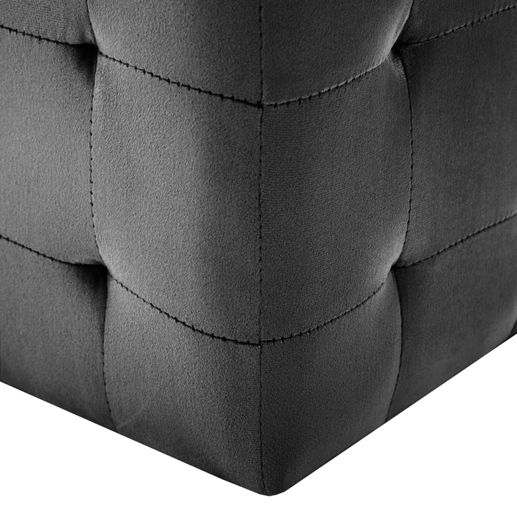 2 pcs Tables de chevet Noir 30x30x30 cm Tissu velours - Xios Store SNC