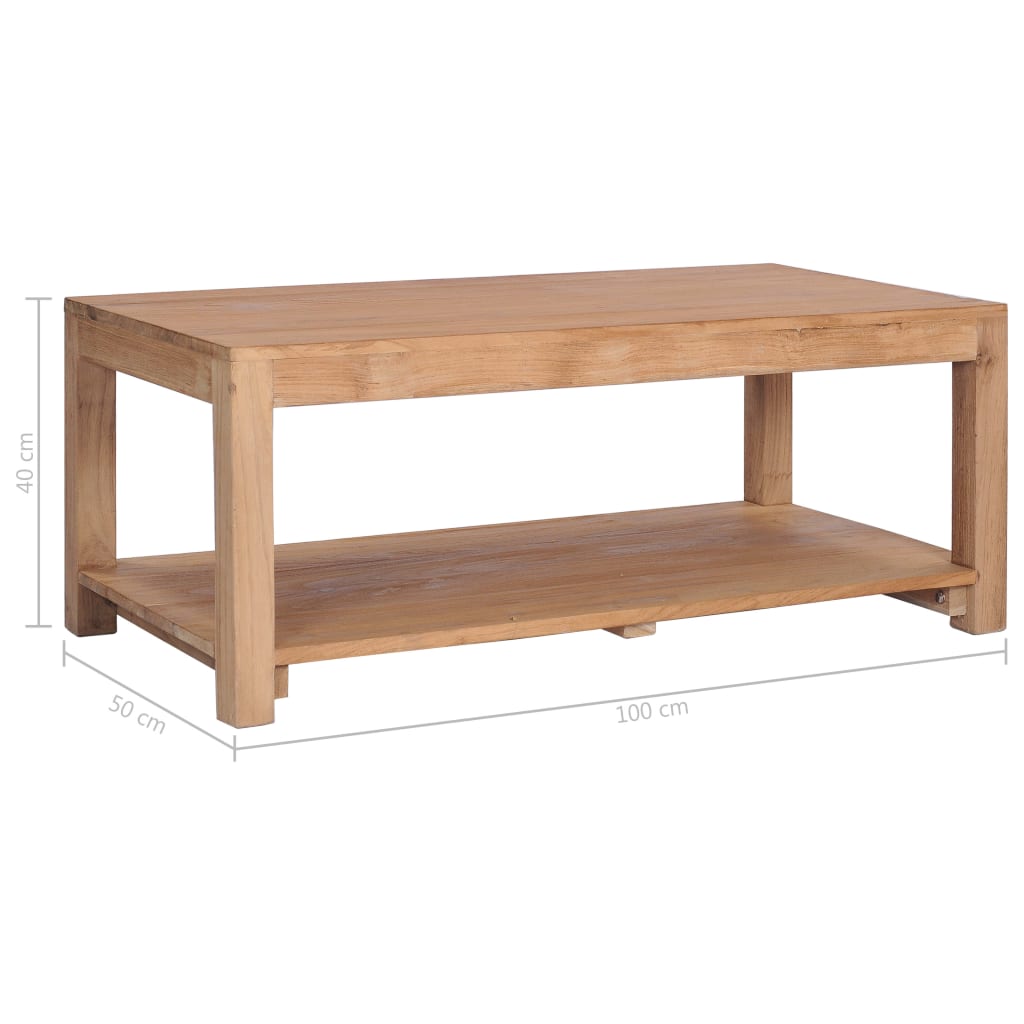 Table basse 100x50x40 cm bois de teck massif Tables basses vidaXL   