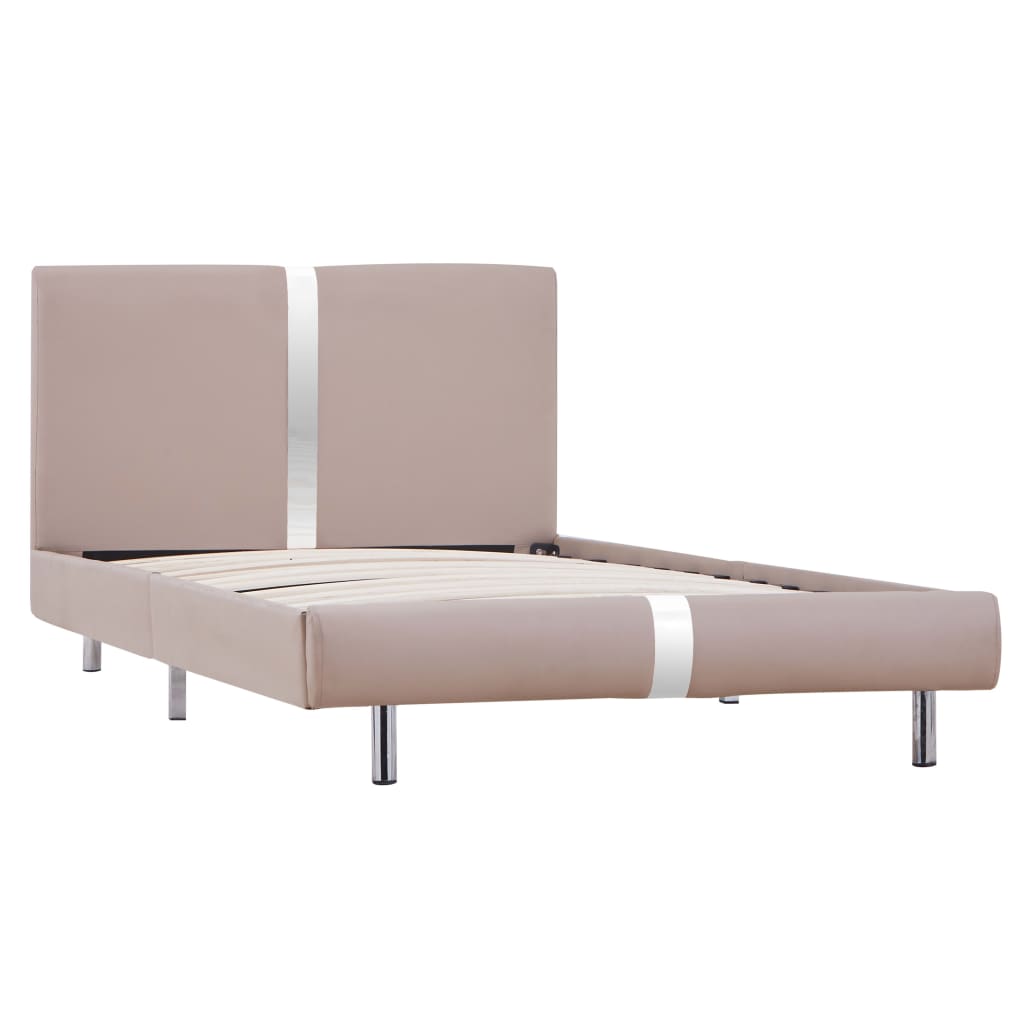 Cadre de lit Cappuccino Similicuir 90 x 200 cm Lits & cadres de lit vidaXL   